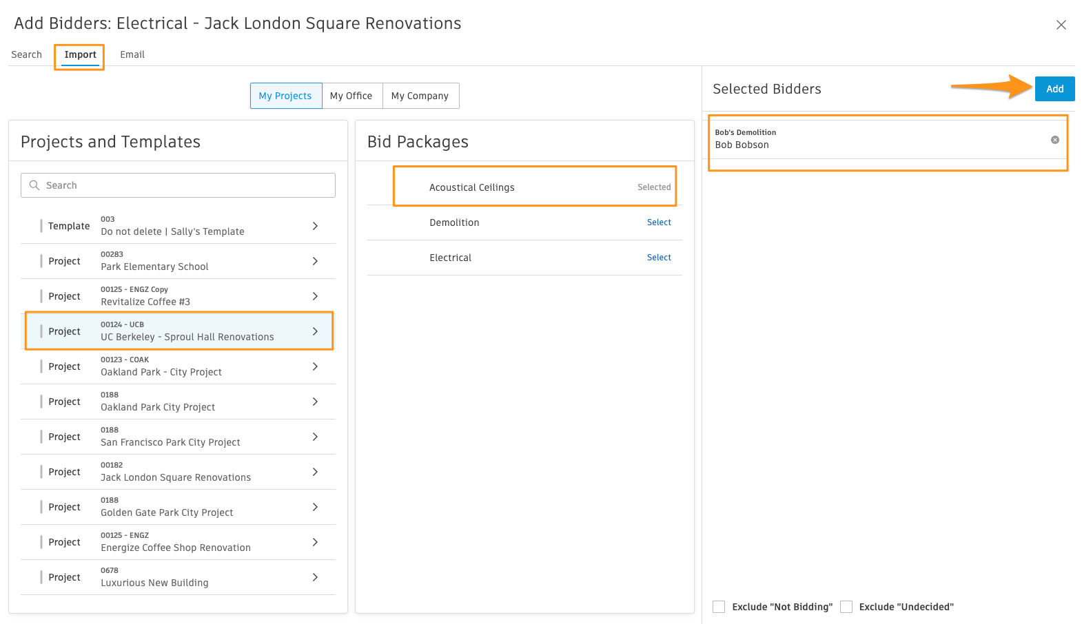 How to add bidders to bidder list templates – BuildingConnected (us)