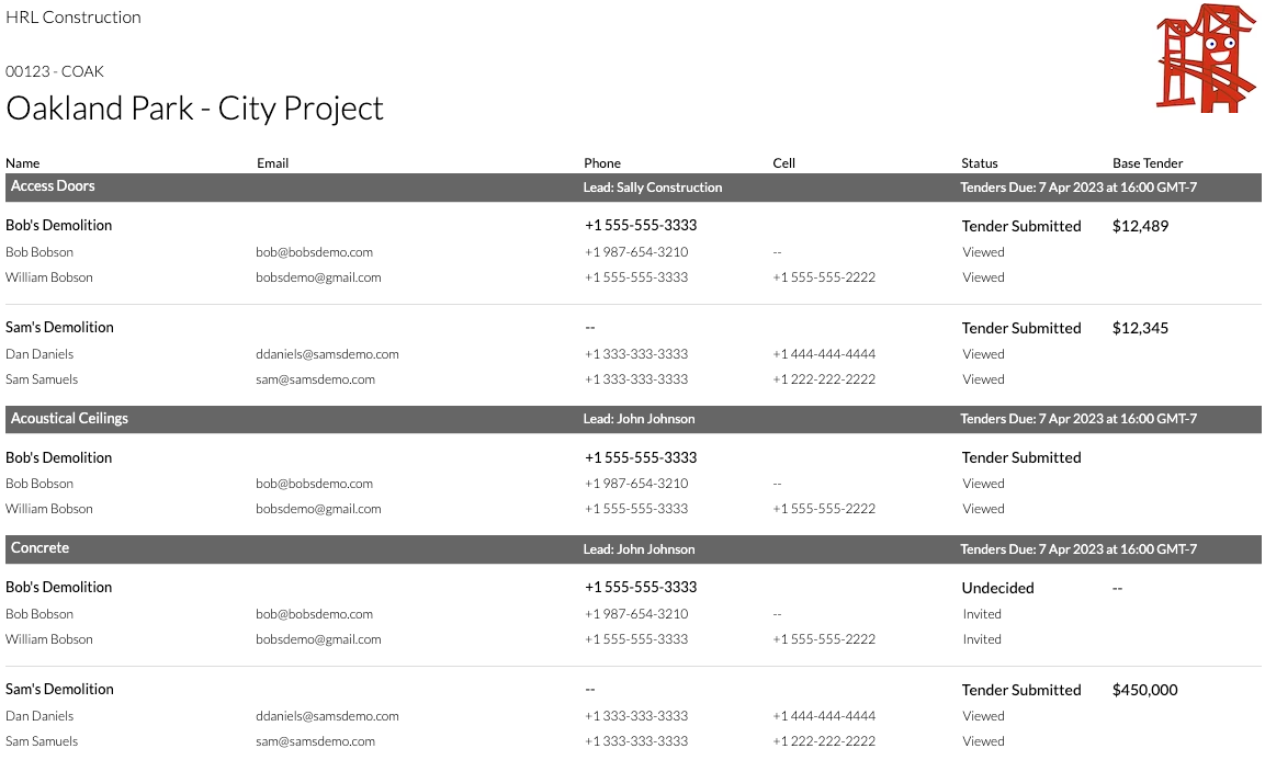 Formatted Sub List and Sub Status Report FAQs – BuildingConnected (au)