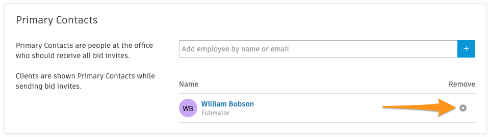 How to set primary contacts for bid invites – BuildingConnected (us)