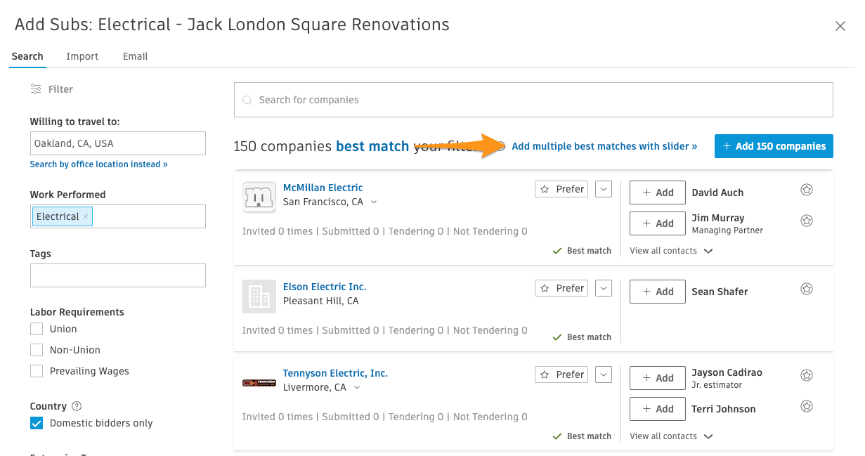 How To Find And Add Subcontractors Using “Search” – BuildingConnected (au)