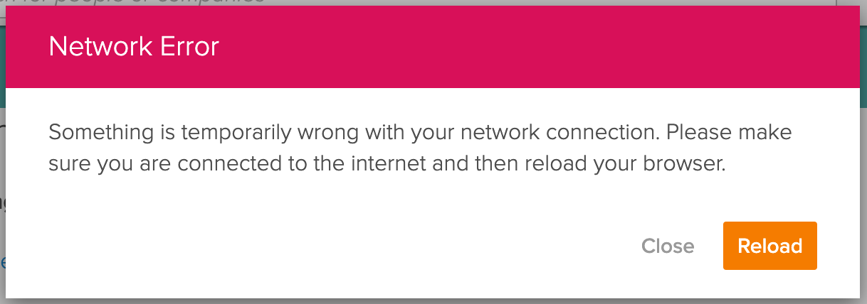 Network error check connection