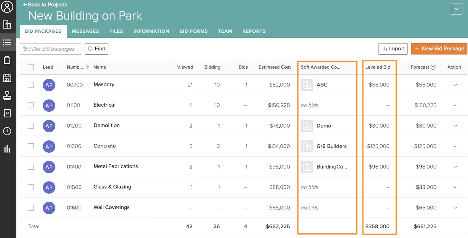 Best practices for managing your bid package table 
